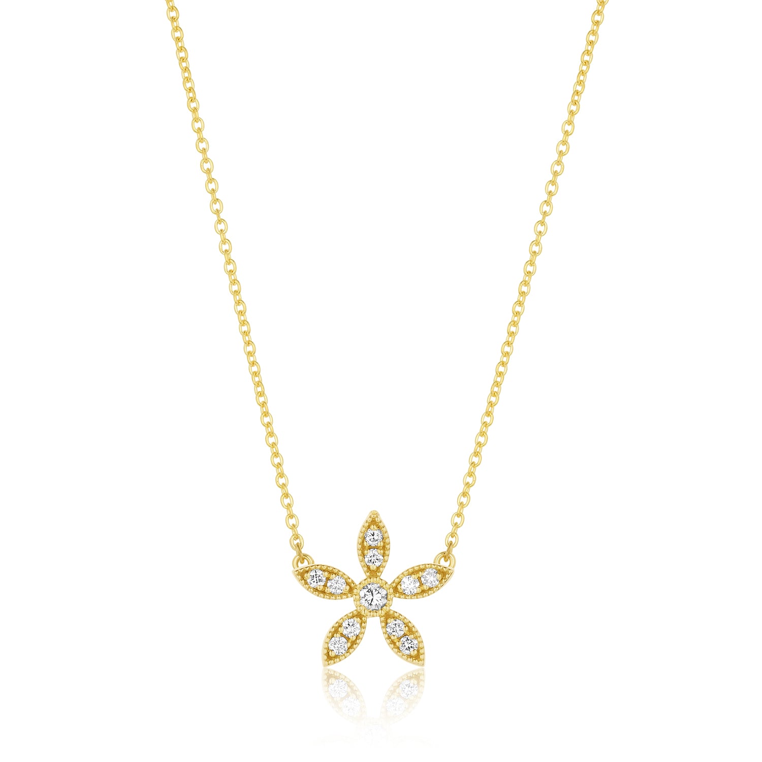 Diamond Floral Necklace