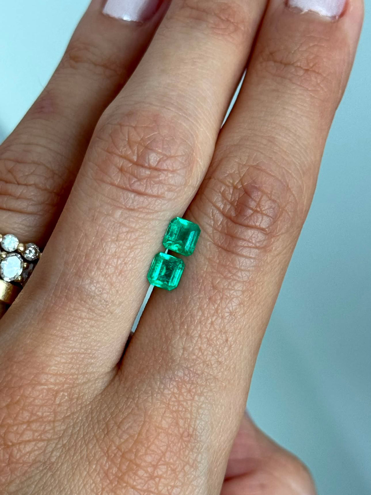 Loose Stones - .85ct Pair Emerald